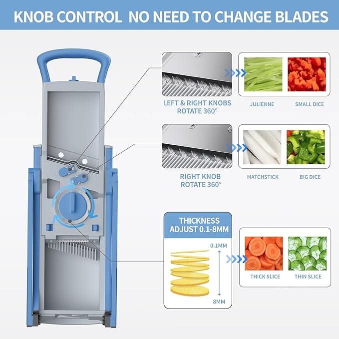 5 IN 1 Vegetable Cutter - Versatile Kitchen Tool for Slicing, Dicing, Chopping, and Julienne